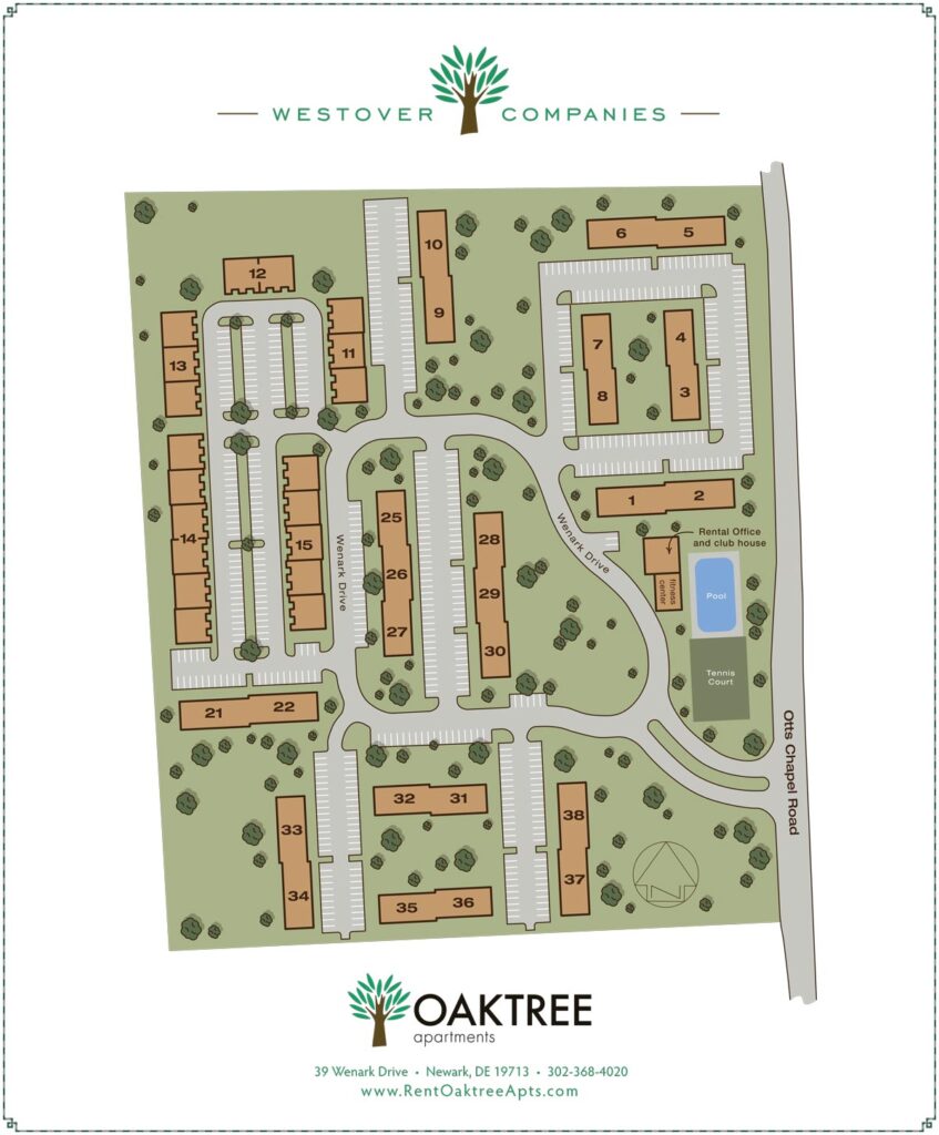 Sitemap of Oaktree Apartments